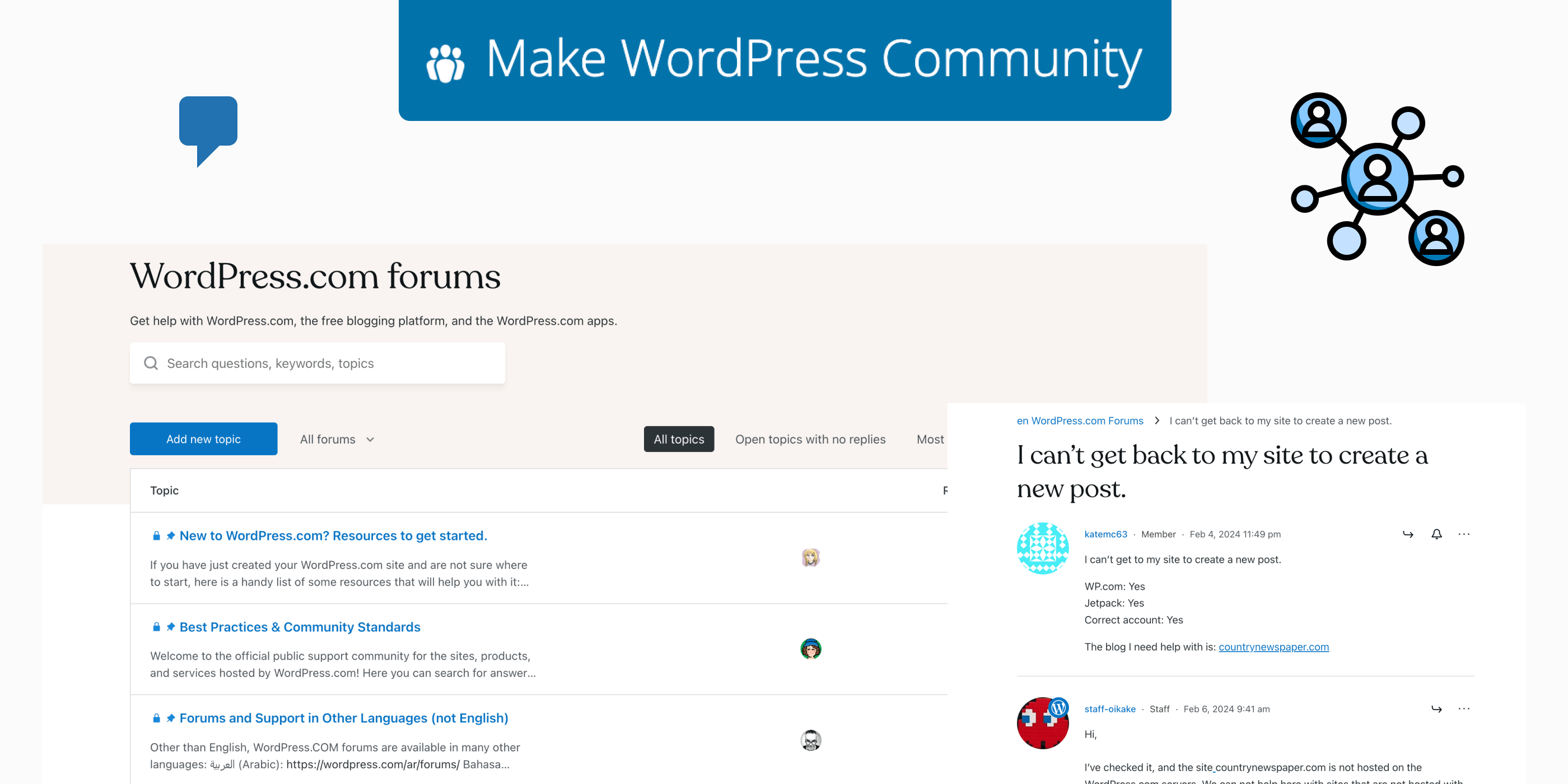 Wordpress Community Support
